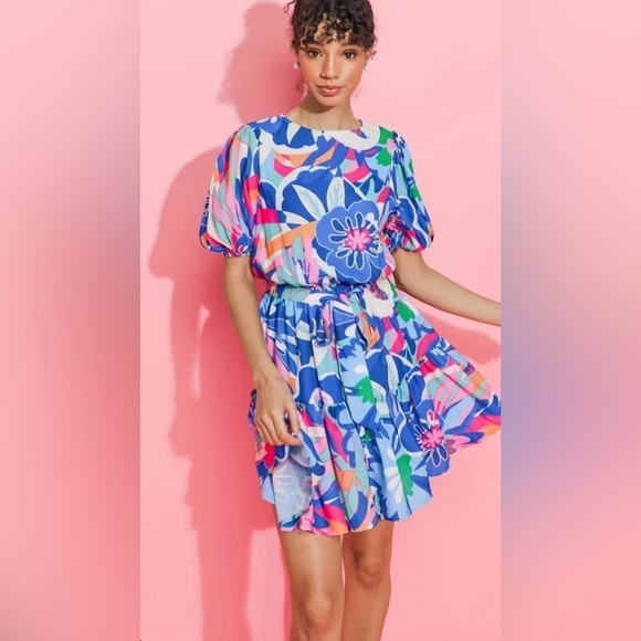 NWT- wild flower floral woven mini dress - Picture 1 of 8